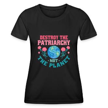 Zerstöre Das Patriarchat Nicht Den Planeten - Frauen Funktions-T-Shirt - Schwarz - Vorne - AI Model Female 172 light (172cm)