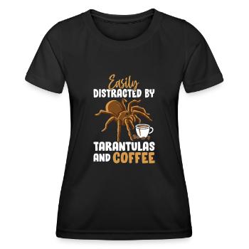 Tarentule Café Drôle Arachnide Exotique Grand - T-shirt sport Femme - noir - Devant - AI Model Female 172 light (172cm)