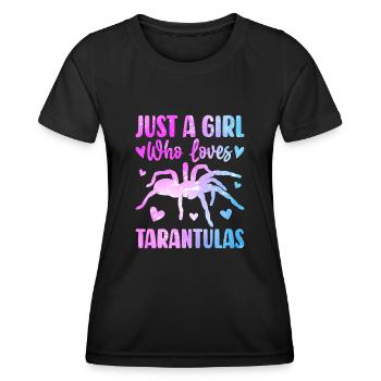 Juste une fille qui aime les araignées arachnides tarentule - T-shirt sport Femme - noir - Devant - AI Model Female 172 light (172cm)