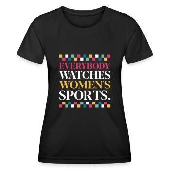 Jeder Schaut Frauensport An - Frauen Funktions-T-Shirt - Schwarz - Vorne - AI Model Female 172 light (172cm)