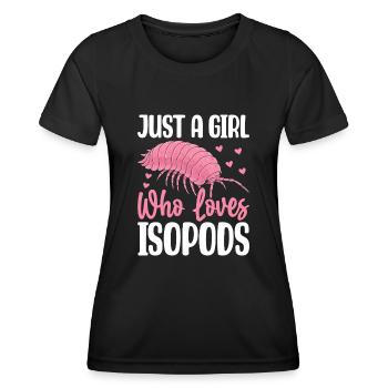 Juste une fille qui aime les isopodes, les petits crustacés - T-shirt sport Femme - noir - Devant - AI Model Female 172 light (172cm)