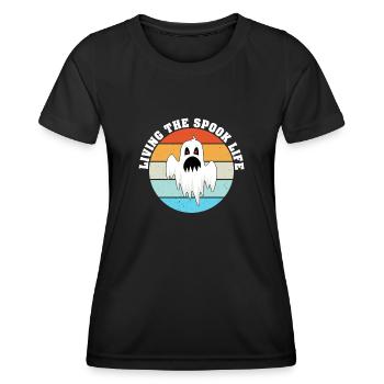 Living The Spook Life Ghost Bait - Women's Functional T-Shirt - black - Front - AI Model Female 172 light (172cm)