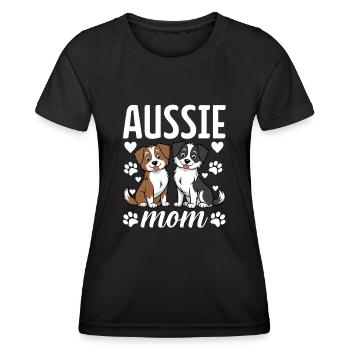 Aussie Mom Berger Australien Drôle Aussie Chien - T-shirt sport Femme - noir - Devant - AI Model Female 172 light (172cm)