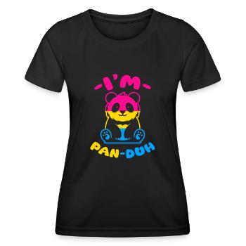 Im pan duh Design for a pansexual person - Frauen Funktions-T-Shirt - Schwarz - Vorne - AI Model Female 172 light (172cm)