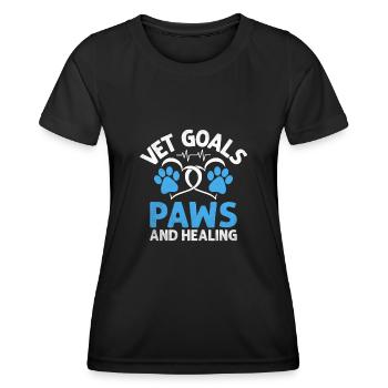 Tierarztziele Pfoten und Heilung von verterinärem Tier - Frauen Funktions-T-Shirt - Schwarz - Vorne - AI Model Female 172 light (172cm)