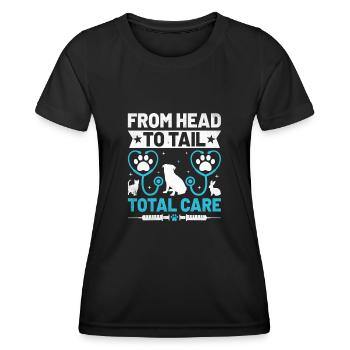 Von Kopf bis Schwanz Total Care Vielseitiges Tier - Frauen Funktions-T-Shirt - Schwarz - Vorne - AI Model Female 172 light (172cm)