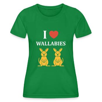 wallaby - Women's Functional T-Shirt - kelly green - Front - AI Model Female 172 dark (172cm)