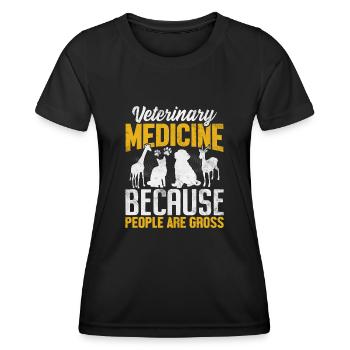 La médecine vétérinaire parce que les gens sont dégoûtants - T-shirt sport Femme - noir - Devant - AI Model Female 172 light (172cm)