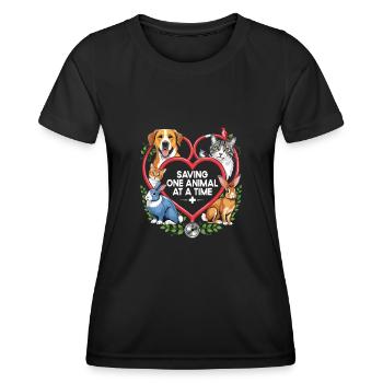 Rettung eines Tieres nach dem anderen Vielseitiges Tier - Frauen Funktions-T-Shirt - Schwarz - Vorne - AI Model Female 172 light (172cm)