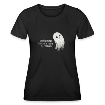 Vorsicht vor Geisterködern in der Stadt gruselig - Frauen Funktions-T-Shirt - Schwarz - Vorne - AI Model Female 172 light (172cm)
