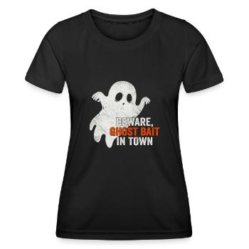 Vorsicht vor Geisterködern in der Stadt gruselig - Frauen Funktions-T-Shirt - Schwarz - Vorne - AI Model Female 172 light (172cm)