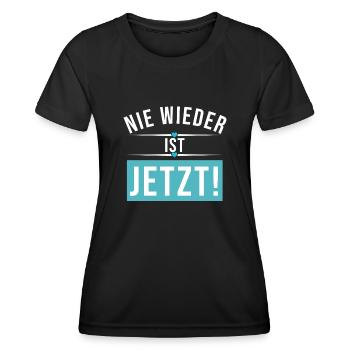 Nie wieder ist jetzt - Frauen Funktions-T-Shirt - Schwarz - Vorne - AI Model Female 172 light (172cm)