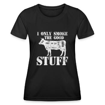 Je ne fume que les bonnes choses Grillades au barbecue - T-shirt sport Femme - noir - Devant - AI Model Female 172 light (172cm)