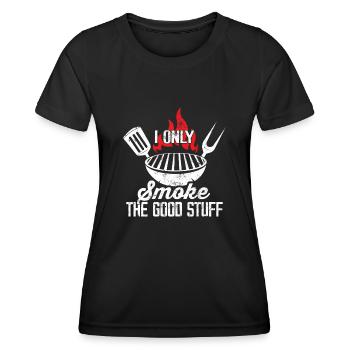 Je ne fume que les bonnes choses Grillades BBQ amusantes - T-shirt sport Femme - noir - Devant - AI Model Female 172 light (172cm)