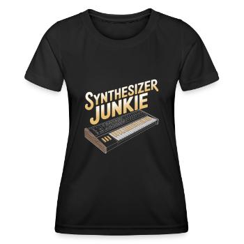 Synthétiseur Junkie Design - T-shirt sport Femme - noir - Devant - AI Model Female 172 light (172cm)