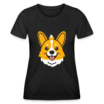 Corgi - Frauen Funktions-T-Shirt - Schwarz - Vorne - AI Model Female 172 light (172cm)