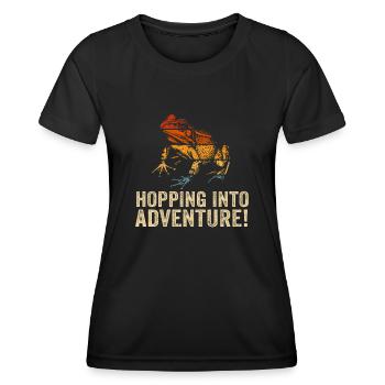 Hopping Into Adventure Frogs Nature Joy - Women's Functional T-Shirt - black - Front - AI Model Female 172 light (172cm)