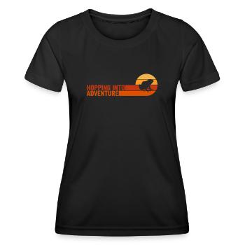 Hopping Into Adventure Frogs Nature Joy - Women's Functional T-Shirt - black - Front - AI Model Female 172 light (172cm)