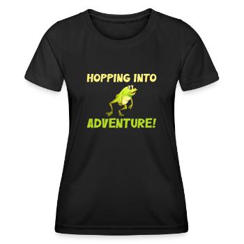 Hopping Into Adventure Frogs Nature Joy - Women's Functional T-Shirt - black - Front - AI Model Female 172 light (172cm)