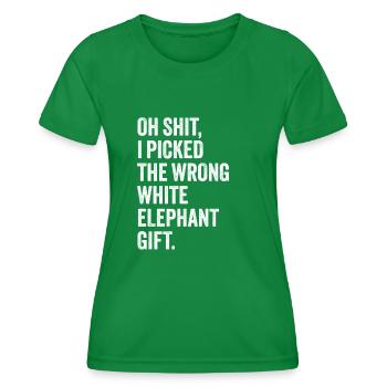 forkert hvid elefant gave haha som - Funktionsshirt til damer - kelly grøn - Foran - AI Model Female 172 dark (172cm)