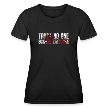 Krimi-Dinner-Spaß-Nacht - Frauen Funktions-T-Shirt - Schwarz - Vorne - AI Model Female 172 light (172cm)