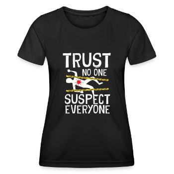 Krimi-Dinner-Spaß-Nacht - Frauen Funktions-T-Shirt - Schwarz - Vorne - AI Model Female 172 light (172cm)