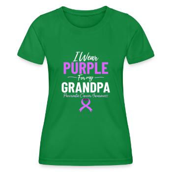 I Wear Purple for My Grandpa Chemotherapy - Women's Functional T-Shirt - kelly green - Front - AI Model Female 172 dark (172cm)