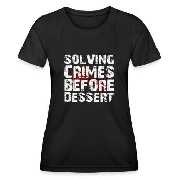 Murder Mystery Dinner Fun Night - T-shirt sport Femme - noir - Devant - AI Model Female 172 light (172cm)