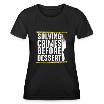 Krimi-Dinner-Spaß-Nacht - Frauen Funktions-T-Shirt - Schwarz - Vorne - AI Model Female 172 light (172cm)