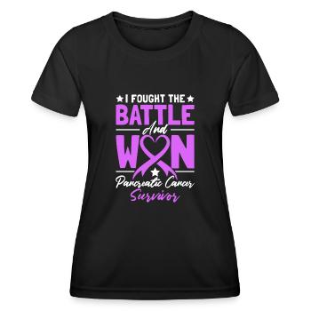 Ich habe die Schlacht gekämpft und das lila Band gewonnen - Frauen Funktions-T-Shirt - Schwarz - Vorne - AI Model Female 172 light (172cm)