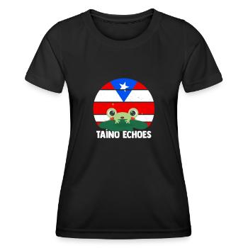 Taino fait écho à l’héritage portoricain des Coqui - T-shirt sport Femme - noir - Devant - AI Model Female 172 light (172cm)