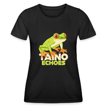 Taíno Echoes Caribbean Ancestry Pride - Women's Functional T-Shirt - black - Front - AI Model Female 172 light (172cm)