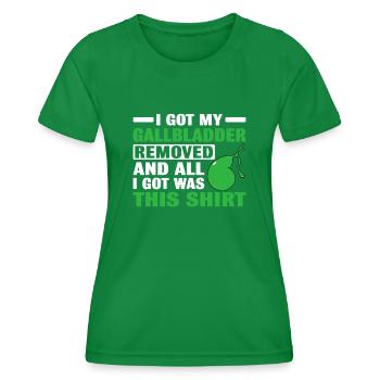 Epilation de la vésicule biliaire Coliques biliaires calculs biliaires - T-shirt sport Femme - vert - Devant - AI Model Female 172 dark (172cm)