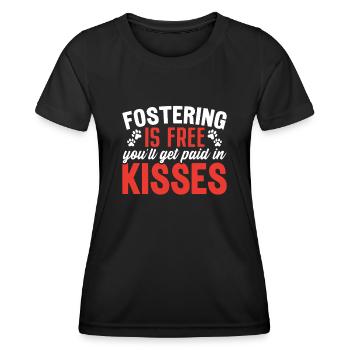 Fostering Is Free Foster Pet Adoption Save Animal - Women's Functional T-Shirt - black - Front - AI Model Female 172 light (172cm)