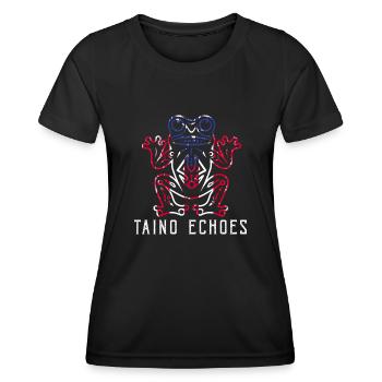 Taíno Echoes Caribbean Ancestry Pride - Women's Functional T-Shirt - black - Front - AI Model Female 172 light (172cm)