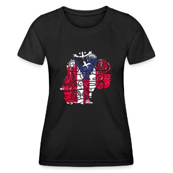 Taíno Echoes Caribbean Ancestry Pride - Women's Functional T-Shirt - black - Front - AI Model Female 172 light (172cm)