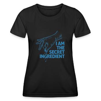 Je suis l’ingrédient secret Humour culinaire - T-shirt sport Femme - noir - Devant - AI Model Female 172 light (172cm)