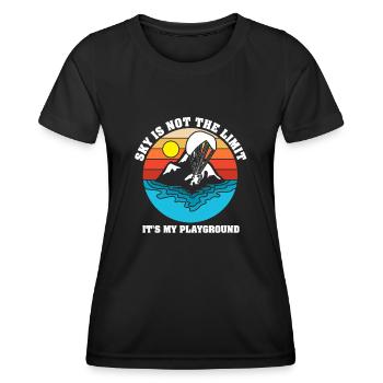 Le ciel n’est pas la limite, c’est mon terrain de jeu - T-shirt sport Femme - noir - Devant - AI Model Female 172 light (172cm)