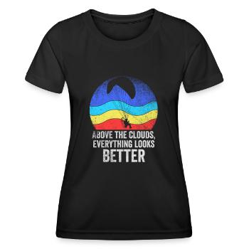 Above The Clouds Paramotor Enthusiast - Women's Functional T-Shirt - black - Front - AI Model Female 172 light (172cm)