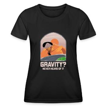 Mème hilarant de gravité de paramoteur - T-shirt sport Femme - noir - Devant - AI Model Female 172 light (172cm)