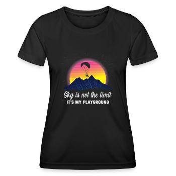 Le ciel n’est pas la limite, c’est mon terrain de jeu - T-shirt sport Femme - noir - Devant - AI Model Female 172 light (172cm)