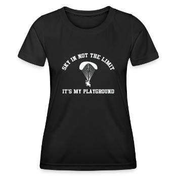 Le ciel n’est pas la limite, c’est mon terrain de jeu - T-shirt sport Femme - noir - Devant - AI Model Female 172 light (172cm)