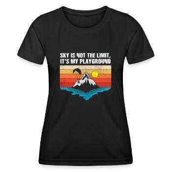 Le ciel n’est pas la limite, c’est mon terrain de jeu - T-shirt sport Femme - noir - Devant - AI Model Female 172 light (172cm)