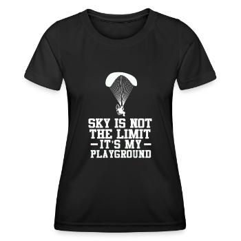 Le ciel n’est pas la limite, c’est mon terrain de jeu - T-shirt sport Femme - noir - Devant - AI Model Female 172 light (172cm)