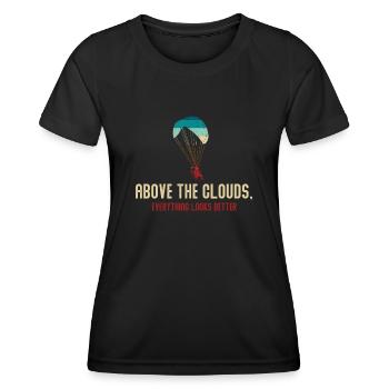 Above The Clouds Paramotor Enthusiast - Women's Functional T-Shirt - black - Front - AI Model Female 172 light (172cm)