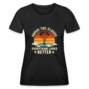 Above The Clouds Paramotor Enthusiast - Women's Functional T-Shirt - black - Front - AI Model Female 172 light (172cm)