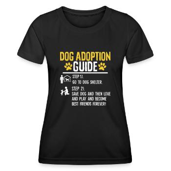 Adoption de chien Guide Patte Adopter Refuge Chien d’accueil - T-shirt sport Femme - noir - Devant - AI Model Female 172 light (172cm)