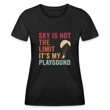 Le ciel n’est pas la limite, c’est mon terrain de jeu - T-shirt sport Femme - noir - Devant - AI Model Female 172 light (172cm)