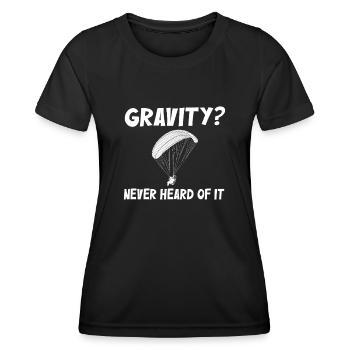 Mème hilarant de gravité de paramoteur - T-shirt sport Femme - noir - Devant - AI Model Female 172 light (172cm)