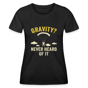 Lustiges Paramotor Gravitations-Meme - Frauen Funktions-T-Shirt - Schwarz - Vorne - AI Model Female 172 light (172cm)